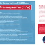 Stellenanzeige – Stellv. Pressesprecher